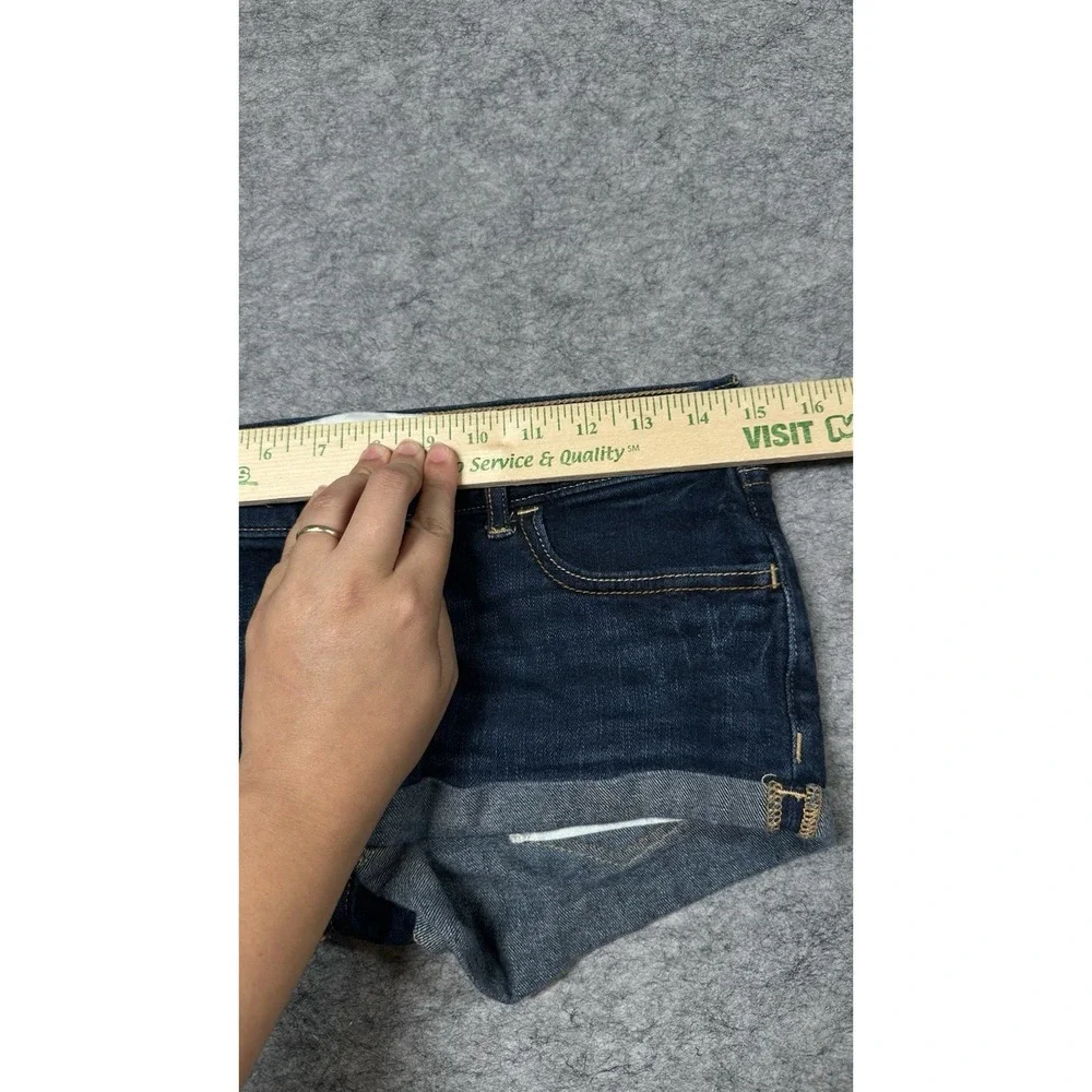 VTG Y2K Hollister Micro Mini Denim Booty Shorts Size 3/26 Rolled Hem Festival 90